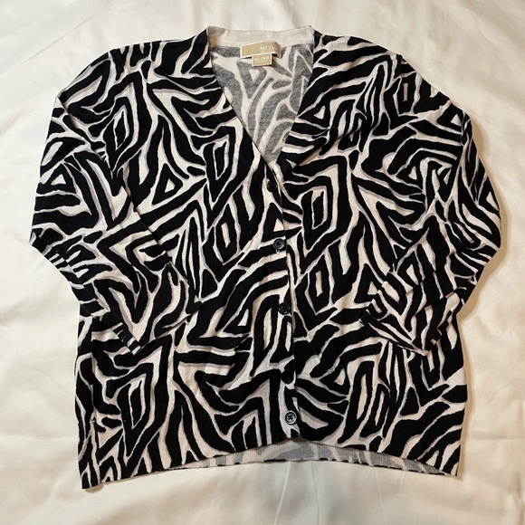 MICHAEL Michael Kors Sweaters - Michael Kors size XL black and white cardigan